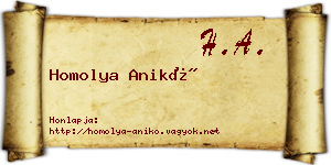 Homolya Anikó névjegykártya